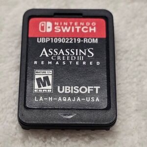 Nintendo Switch Assassin's Creed III Remastered Game Cartridge Tested no Case